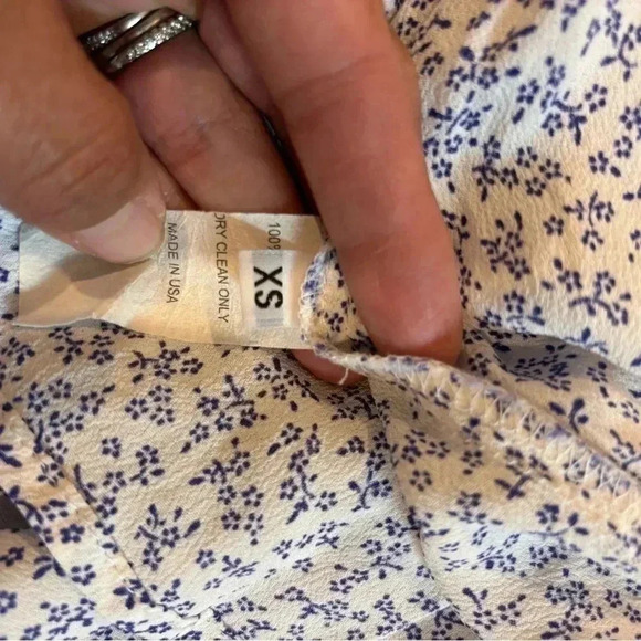 Jen’s Pirate Booty Haitian Rose Mini Dress Balloon Sleeves Ruffle Hem Blue XS - Picture 6 of 7